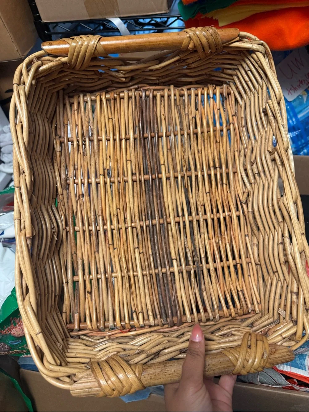 Woven Rattan Storage Basket - Natural Brown